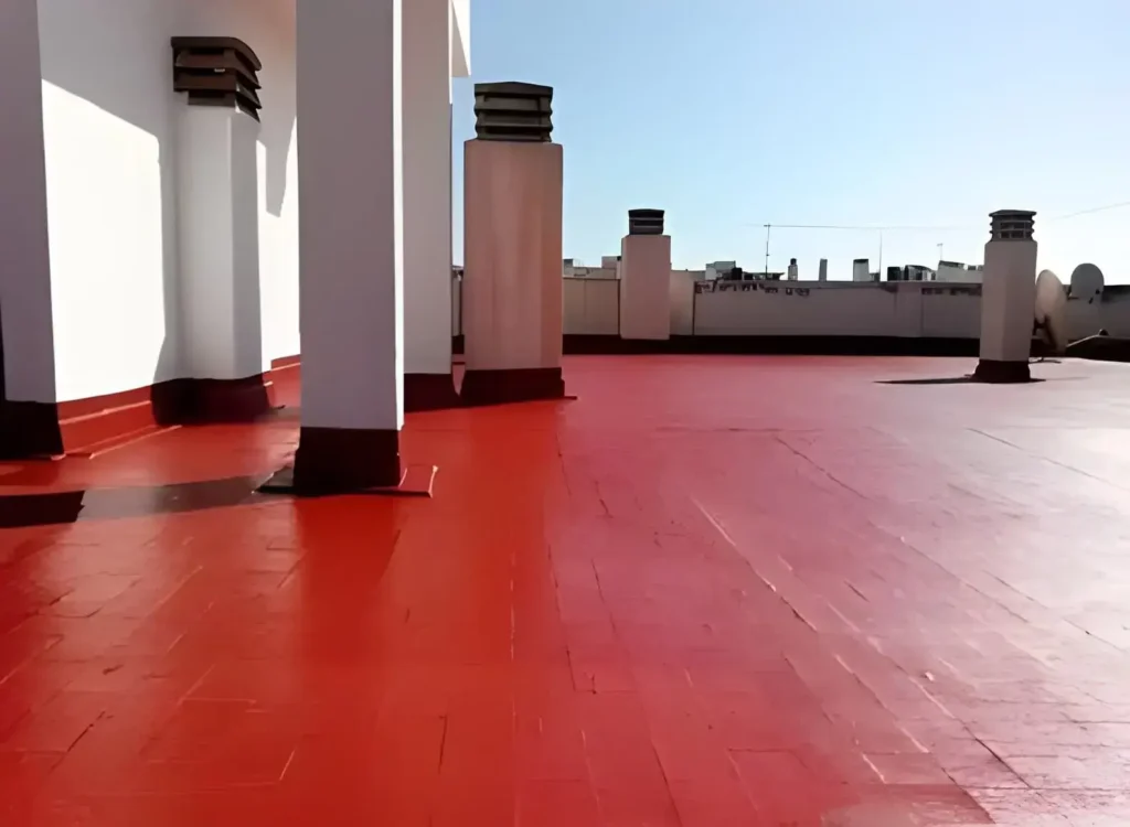 Terraza cubierta impermeabilizada realizada por Los Pintores Alcorcon